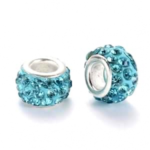 Kraal Fimo 12x10mm Turquoise