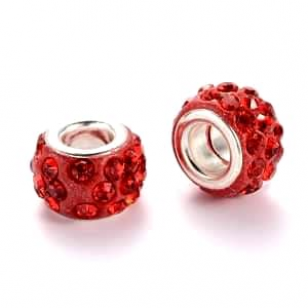 Kraal Fimo 12x10mm Rood