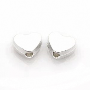 Kraal Hart 6x5x3mm Zilver