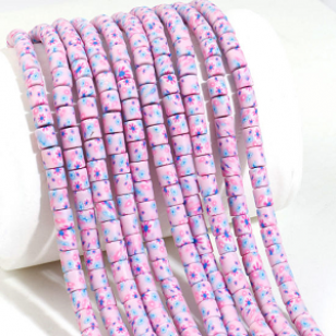 Kralen Polymeer 6x6mm Pink