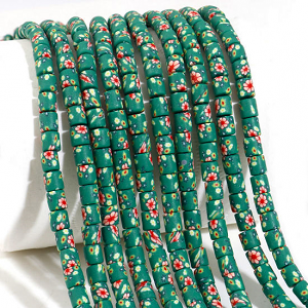 Kralen Polymeer 6x6mm Groen