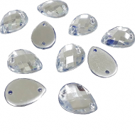 Opnaai-stenen Clear 18x12mm 50x