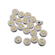 Acryl Kraal Goud Hart 7mm