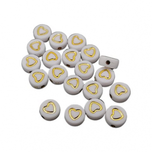 Acryl Kraal Goud Hart 7mm