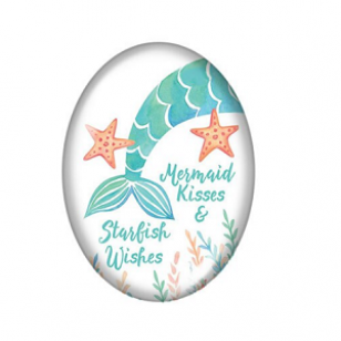 Plaksteen Glas Mermaid 13x18mm