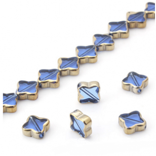 Glas Kralen Klaver 4 Blauw