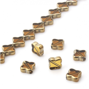 Glas Kralen Klaver4 Bruin