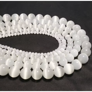 Kralen Cat-Eye wit 6mm