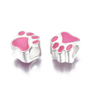 Kraal Hondenpootje Pink 10mm