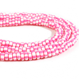 Kralen Polymeer Stripe Hotpink