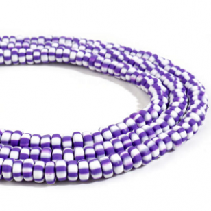 Polymeer Kralen Stripe Paars 7x3mm