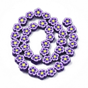 Polymeer Klei Bloem Kralen Paars