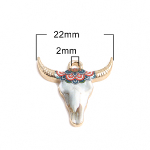 Buffel Wit Emaille 22x12mm #3