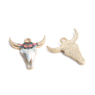 Buffel Wit Emaille 22x12mm #3