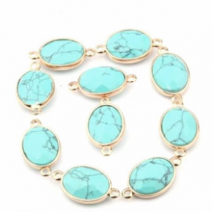 Tussenstuk Howliet Turquoise 28x15mm