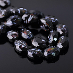 Kraal Lampwork 16x12mm Zwart