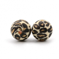 Siliconen Kraal Leopard 15mm