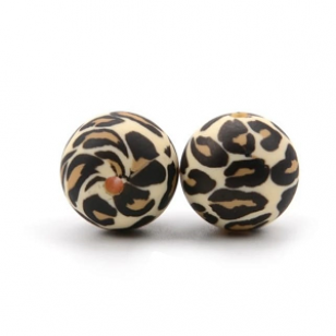 Siliconen Kraal Leopard 15mm