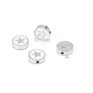 Kraal Ster Rvs Zilver 9mm