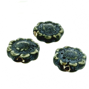 Kraal Keramiek 18x6mm Grijs