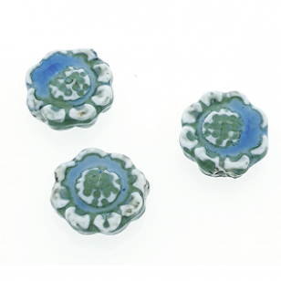 Kraal Keramiek 18x6mm Blauw