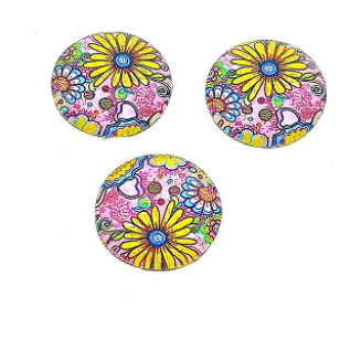 Plaksteen glas Zonnebloem 20mm