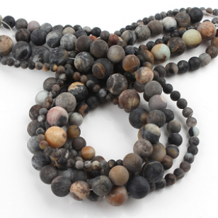 Kralen Frosted Jade Brown 8mm