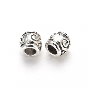 Kraal 8x9x4.5mm Zilver