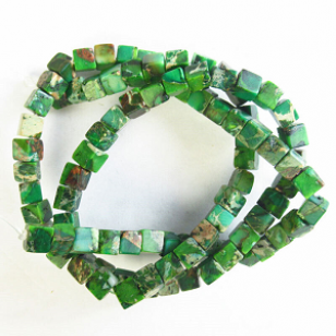 Kralen Jasper Cube 4mm Groen