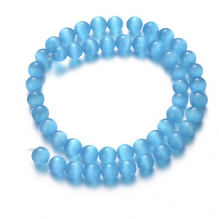 Kralen Cat-Eye LakeBlue 8mm