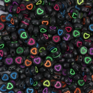 Acryl kralen Hart Regenboog 10x