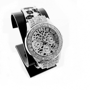 Horloge Strass Vacht Zwart/Wit