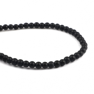 Glas Kralen Mat 6mm Zwart