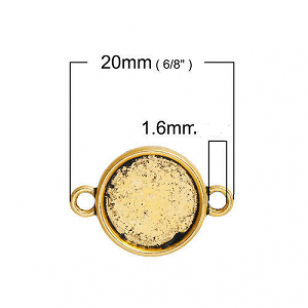 Tussenstuk Plaksteen Goud 12mm