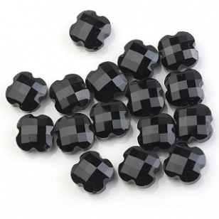 Kraal Facet Klaver4 Zwart