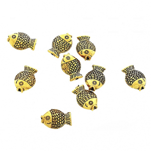 Kraal Vis Goud 12x8mm