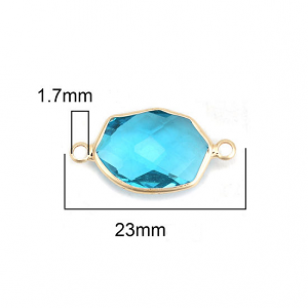 Tussenstuk Glas Facet 23x12mm