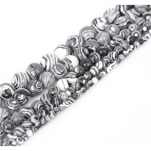 Kralen Malachiet 4mm Zwart/Wit