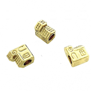 Kraal Goud Kerk 10x11mm