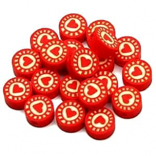 Kraal Fimo Hart Rood 10mm