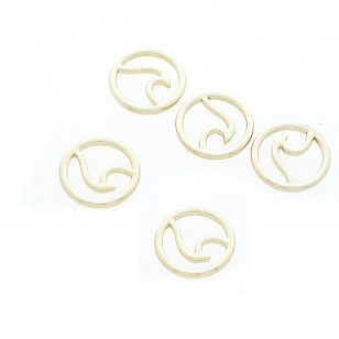 Tussenstuk Wave Goud 11x11mm