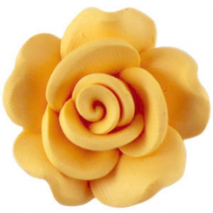 Kraal Fimo Roosje Geel 22mm