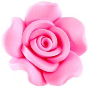 Kraal Fimo Roosje Roze 21mm