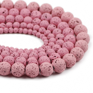 Kralen Lava-steen Roze 4mm