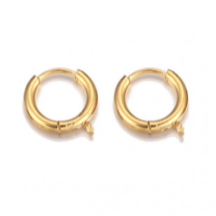 Oorbellen Rvs 12mm Goldplated