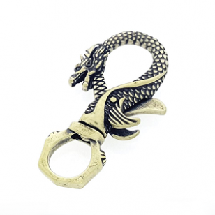 Sleutelhanger Draak Messing