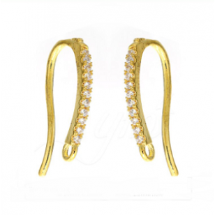 Oorbellen Haken Zirkonia 10x18mm