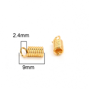 Veterklem Spiraal Goud 9x4mm 10x