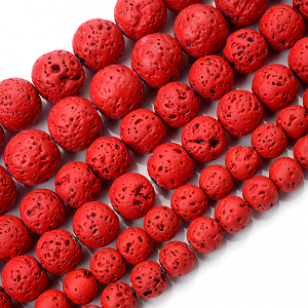 Kralen Lava-steen Rood 4mm