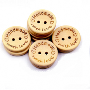 Houten Knoop Handmade 15mm